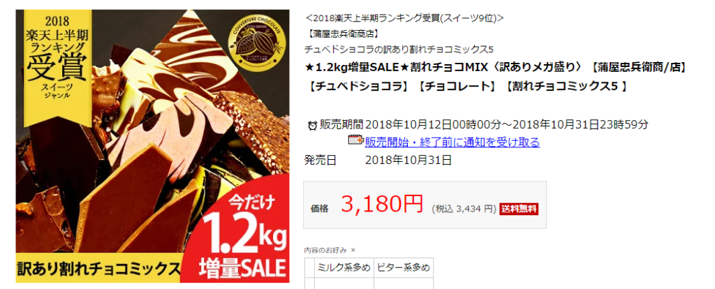 割れチョコ楽天