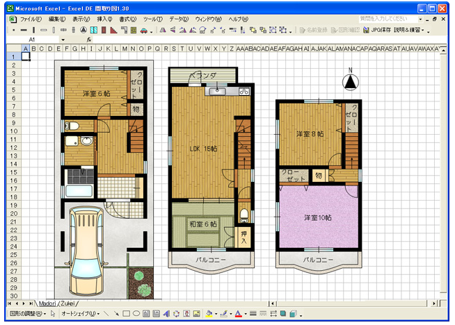 エクセルで間取り図面作成 フリーソフト Excel De 間取り図 の評価とは 一条工務店とイツキのブログ