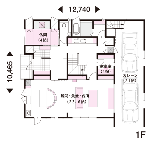 完全分離型二世帯住宅80坪間取り