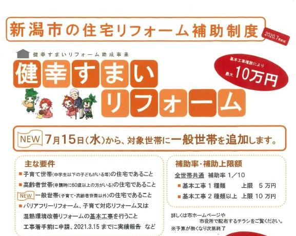 新潟市二世帯住宅補助金