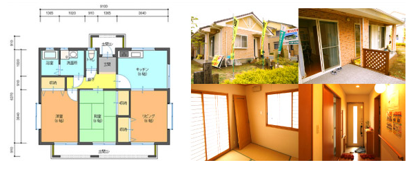 平屋500万円　間取り外観