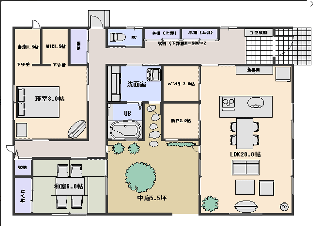 中庭のある平屋のおすすめ間取り図集 屋根や防犯のデメリットも 一条工務店とイツキのブログ