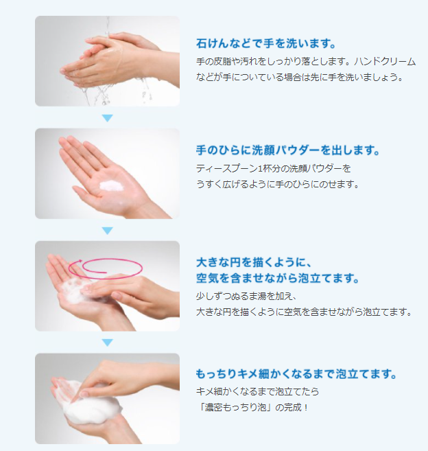 ファンケル洗顔パウダー 泡立て方